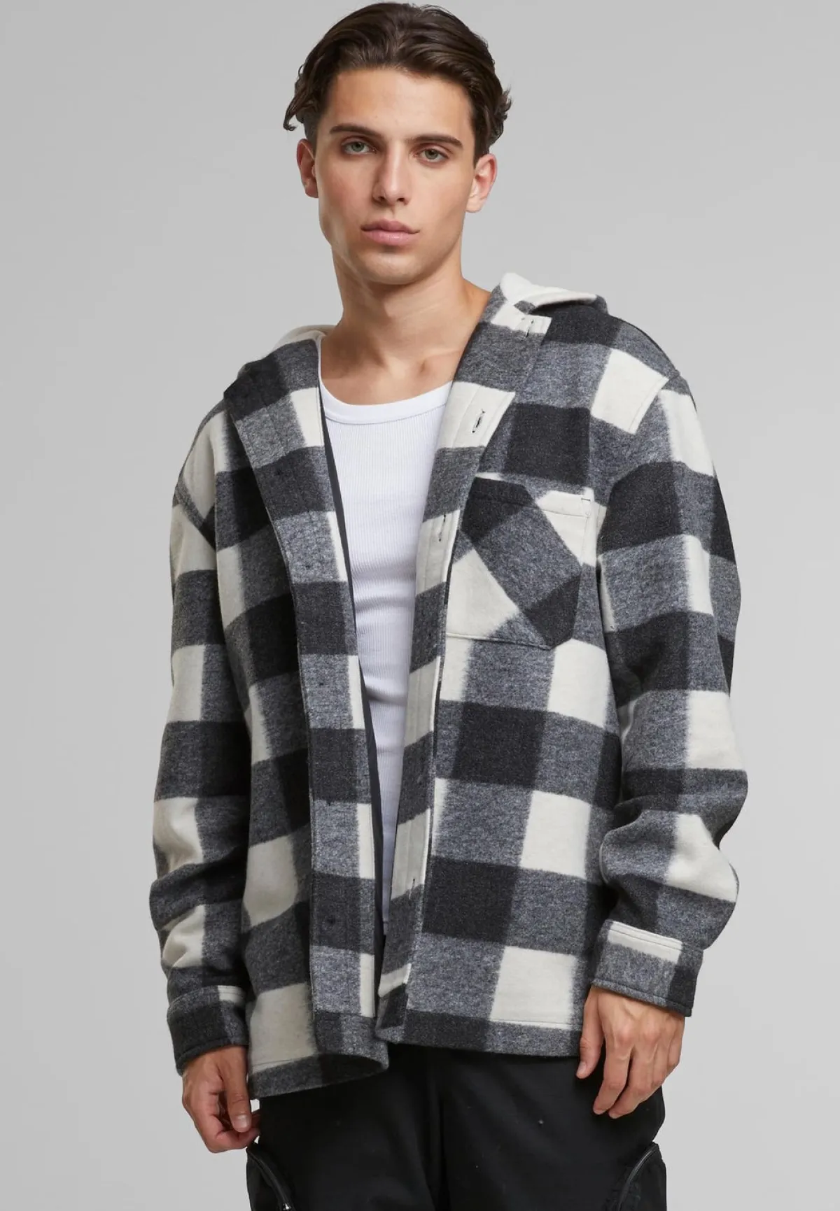 Online Big Check Jacket With Hood - Välikausitakki Urban Wear Katukamaa|Takit