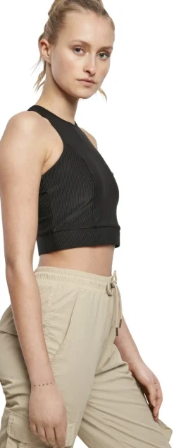 Cropped Shiny Rip - Toppi, musta Urban Wear Katukamaa|Sport