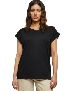 Sale Extended Shoulder - Naisten T-paita, musta Urban Wear Katukamaa|T-Paidat