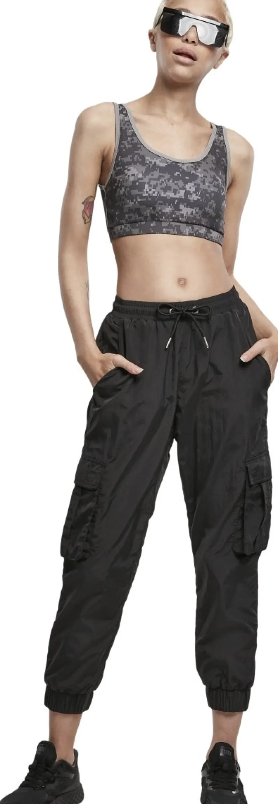 Online High Waist Crinkle Nylon Cargo Pants -Naisten reisitaskuhousut Reisitaskuhousut|Urban Wear Katukamaa