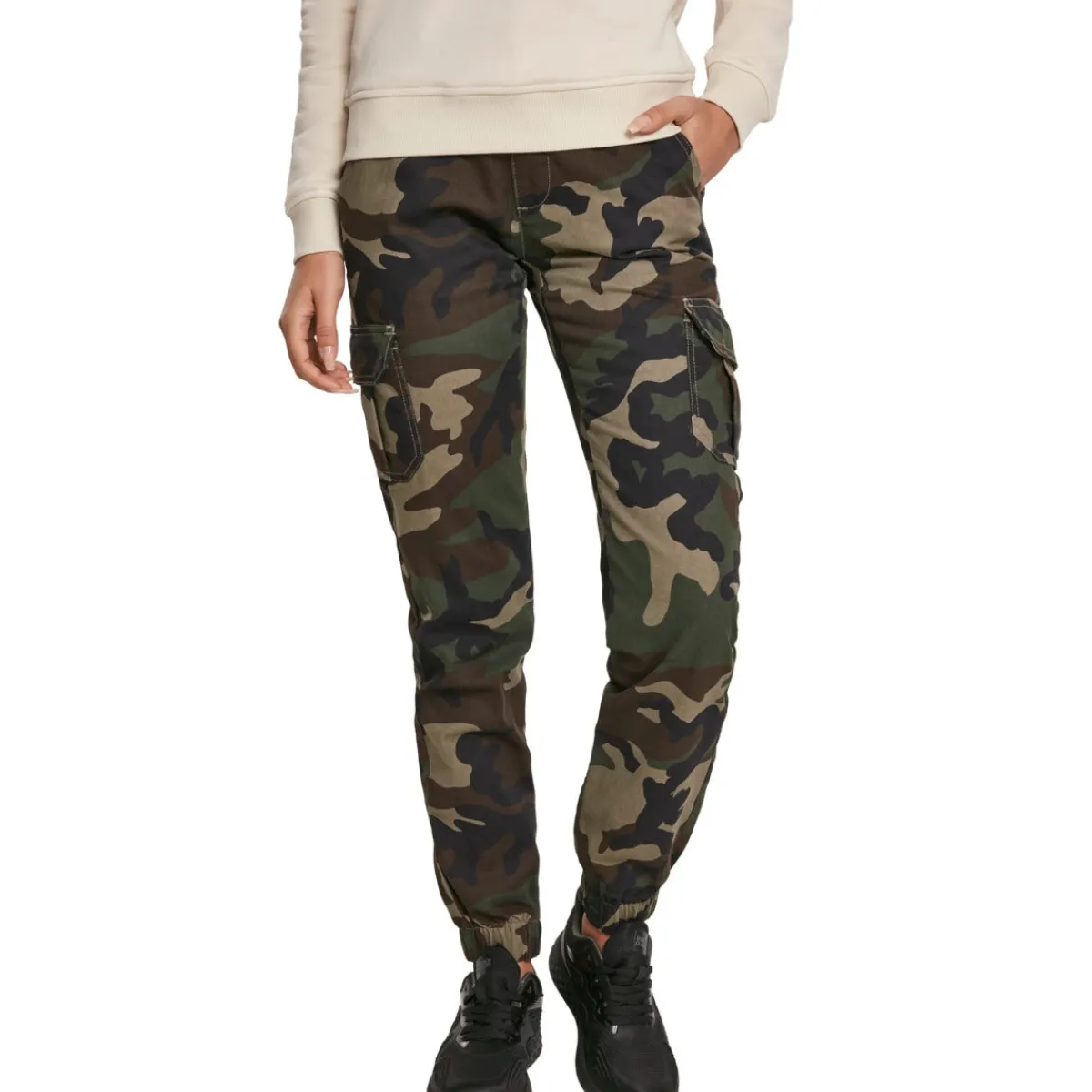 Discount High Waist - Naisten reisitaskuhousut, woodcamo Reisitaskuhousut|Urban Wear Katukamaa