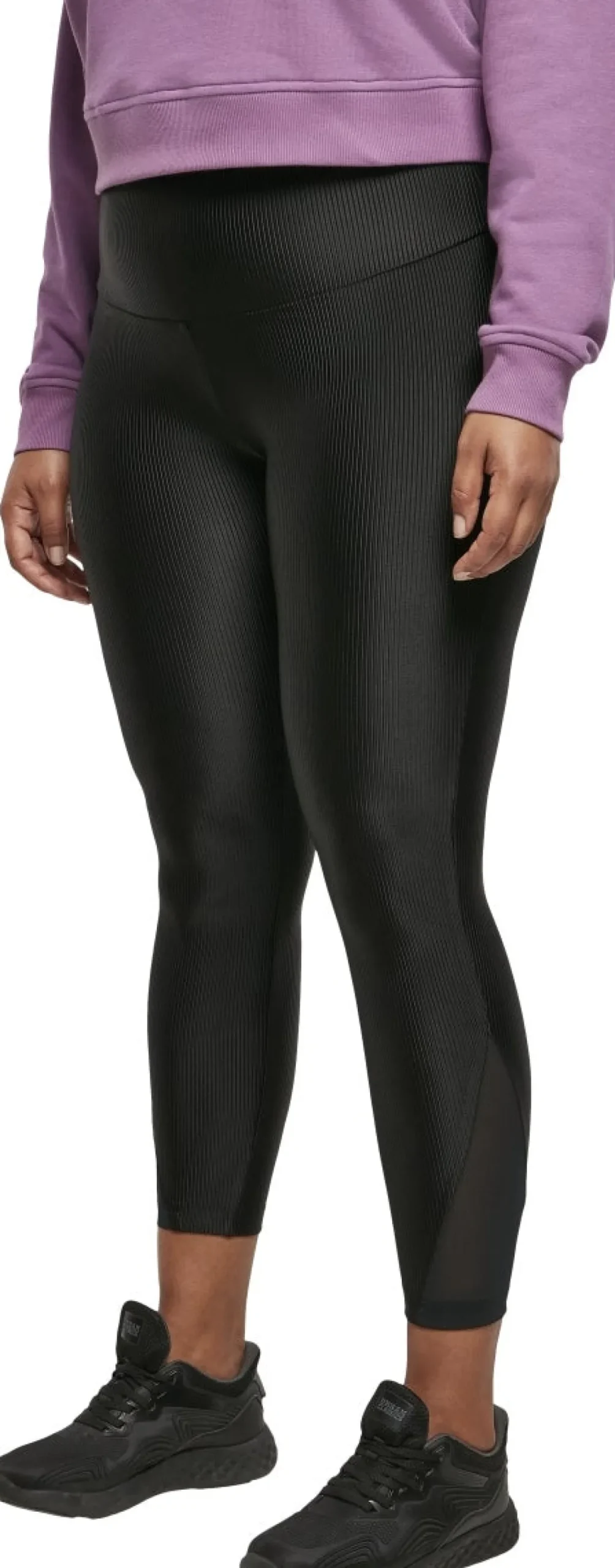Online High Waist Shiny Rib Pedal Pusher - Leggings Leggingsit|Urban Wear Katukamaa