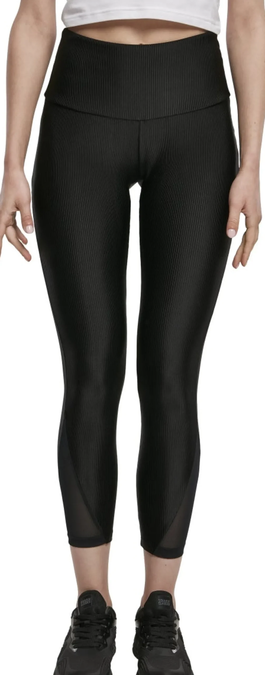 Online High Waist Shiny Rib Pedal Pusher - Leggings Leggingsit|Urban Wear Katukamaa