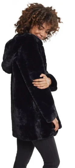 Clearance Hooded Teddy - Naisten välikausitakki, musta Takit|Urban Wear Katukamaa
