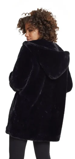 Clearance Hooded Teddy - Naisten välikausitakki, musta Takit|Urban Wear Katukamaa