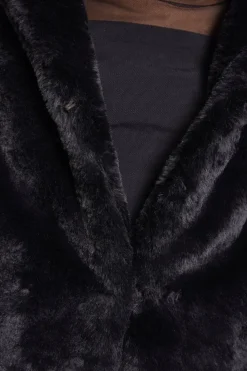 Clearance Hooded Teddy - Naisten välikausitakki, musta Takit|Urban Wear Katukamaa