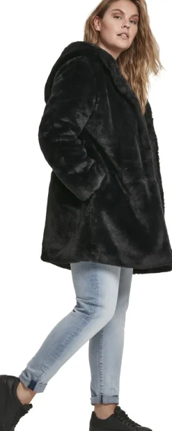 Clearance Hooded Teddy - Naisten välikausitakki, musta Takit|Urban Wear Katukamaa