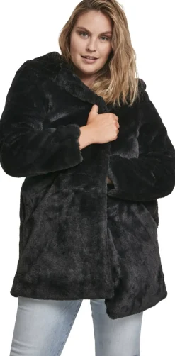 Clearance Hooded Teddy - Naisten välikausitakki, musta Takit|Urban Wear Katukamaa