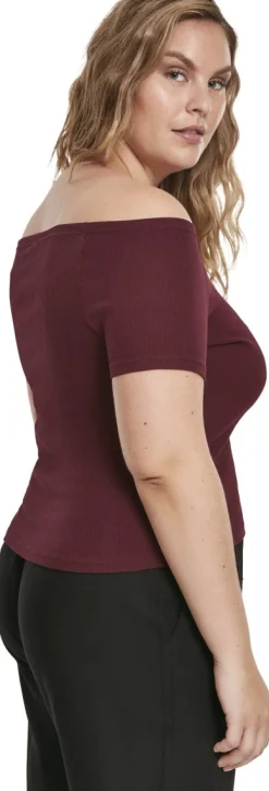 Clearance Shoulder Rib - T-paita, viininpunainen Urban Wear Katukamaa|T-Paidat