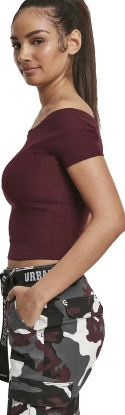 Clearance Shoulder Rib - T-paita, viininpunainen Urban Wear Katukamaa|T-Paidat