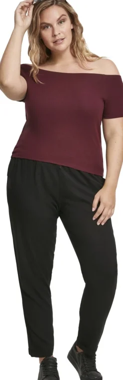 Clearance Shoulder Rib - T-paita, viininpunainen Urban Wear Katukamaa|T-Paidat