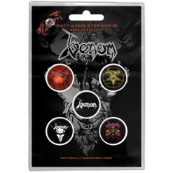 New Venom Black Metal - Pinssi setti 5kpl Venom|Pinssit Ja Rintanapit