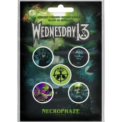 Hot Wednesday 13 Necrophaze - Pinssi setti 5kpl Pinssit Ja Rintanapit|Wednesday 13